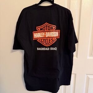 Harley-Davidson Baghdad Iraq Black and Orange Tee T-shirt 2X